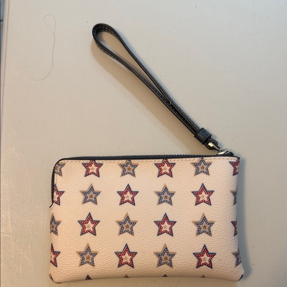 Coach Navy & Cream Western Star Corner Zip Wristlet - Picture 3 of 5
